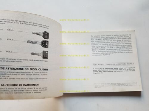 Alfa Romeo Alfetta 1981 manuale uso manutenzione libretto istruzioni originale