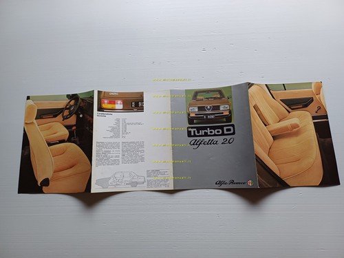 Alfa Romeo Alfetta 2000 Turbo Diesel 1980 depliant italiano originale
