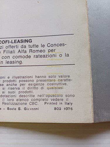 Alfa Romeo Alfetta 2000 Turbo Diesel 1980 depliant italiano originale