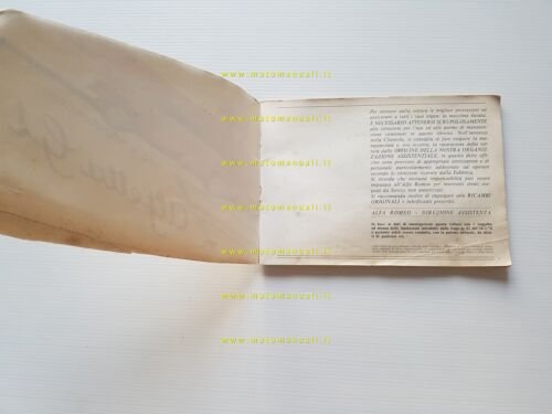 Alfa Romeo Alfetta GT 1975 manuale uso manutenzione libretto originale