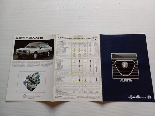 Alfa Romeo Alfetta modelli 1983 depliant italiano originale