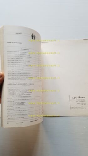 Alfa Romeo Alfetta Turbo D 1980 manuale officina MOTORE originale