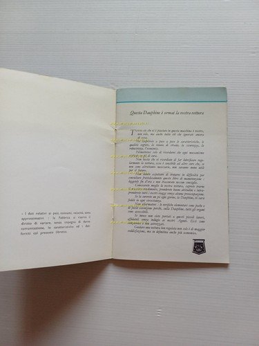Alfa Romeo Dauphine manuale uso manutenzione libretto istruzioni originale