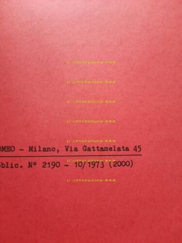 Alfa Romeo F 12 Diesel 1973 manuale officina caratteristiche tecniche …
