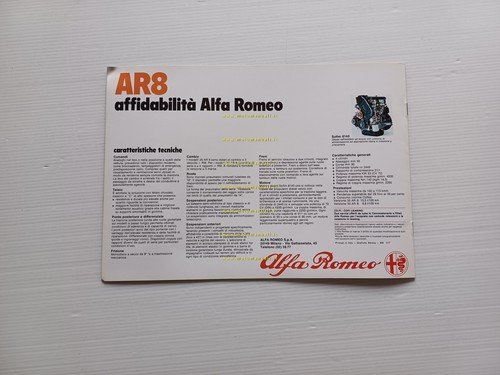 Alfa Romeo furgone AR 8 30-35 Scuolabus 1981 depliant originale …