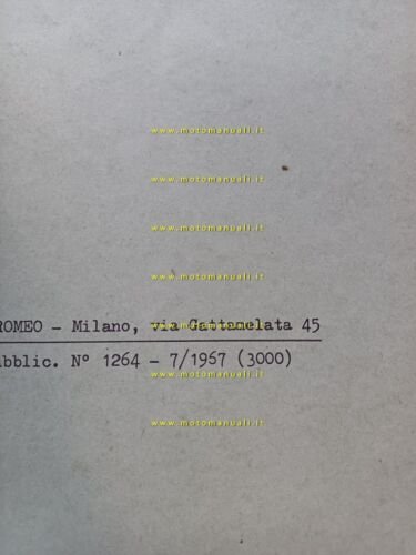 Alfa Romeo furgone F12 1967 manuale officina caratteristiche tecniche