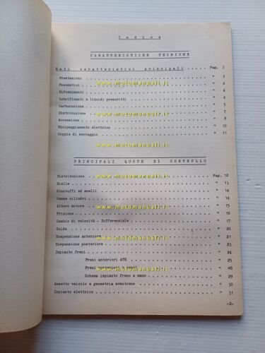 Alfa Romeo furgone F12 1967 manuale officina caratteristiche tecniche