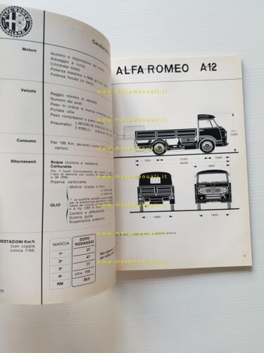 Alfa Romeo furgone F12 1967 manuale uso manutenzione libretto originale