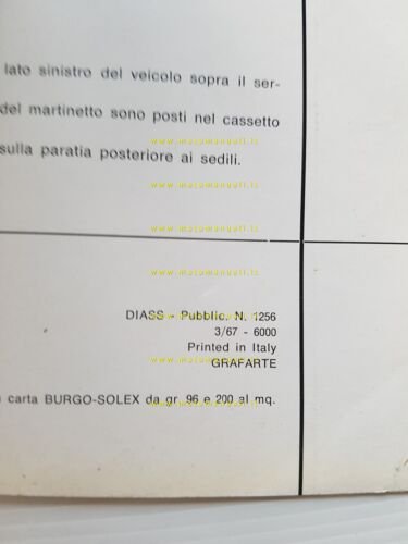 Alfa Romeo furgone F12 1967 manuale uso manutenzione libretto originale