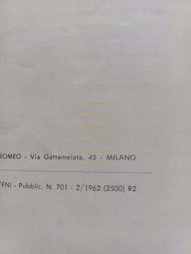 Alfa Romeo furgone Romeo 2° Benzina 1962 manuale uso manutenzione …