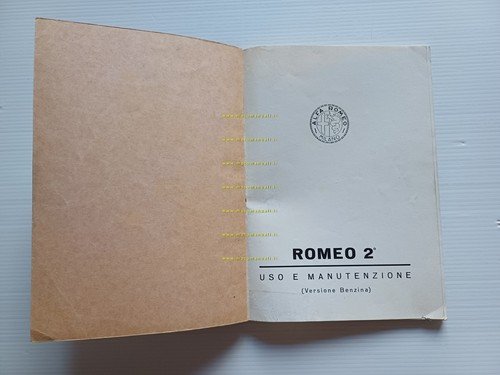 Alfa Romeo furgone Romeo 2° Benzina 1962 manuale uso manutenzione …