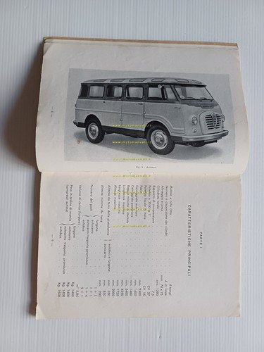 Alfa Romeo furgone Romeo 2° Benzina 1962 manuale uso manutenzione …