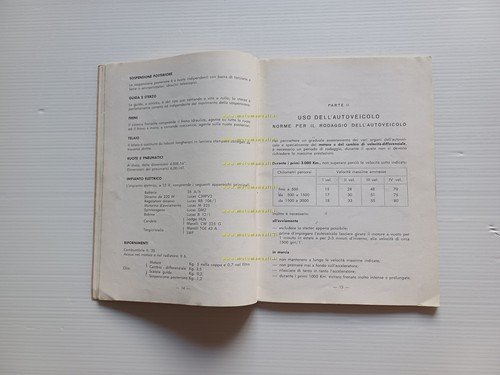 Alfa Romeo furgone Romeo 2° Benzina 1962 manuale uso manutenzione …
