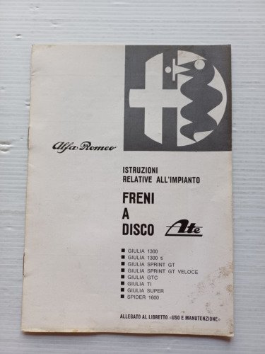 Alfa Romeo Giulia - Spider Freni a Disco ATE 1967 …