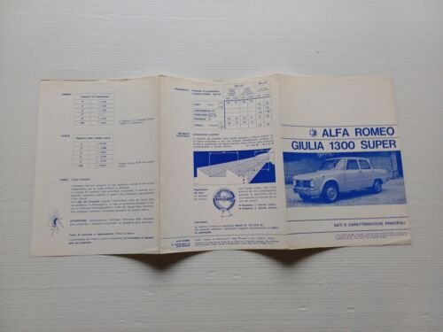 Alfa Romeo Giulia 1.3 Super aggiornamento 1971 manuale uso originale