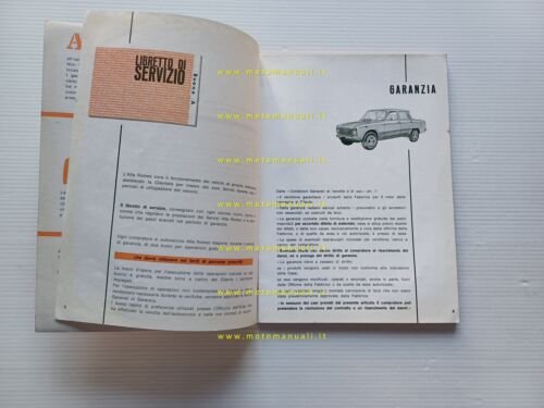 Alfa Romeo Giulia 1300 1966 manuale uso manutenzione originale