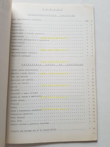 Alfa Romeo Giulia 1300 1967 manuale officina caratteristiche tecniche originale