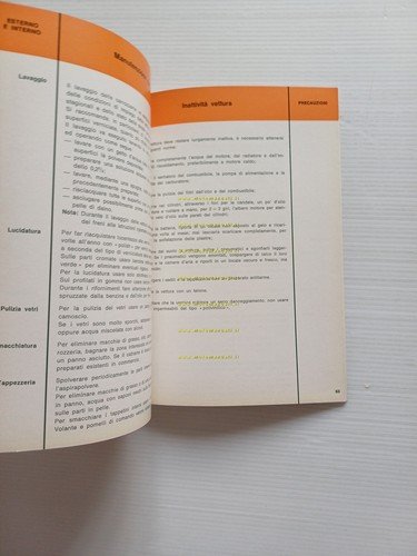 Alfa Romeo Giulia 1300 1967 manuale uso manutenzione libretto originale