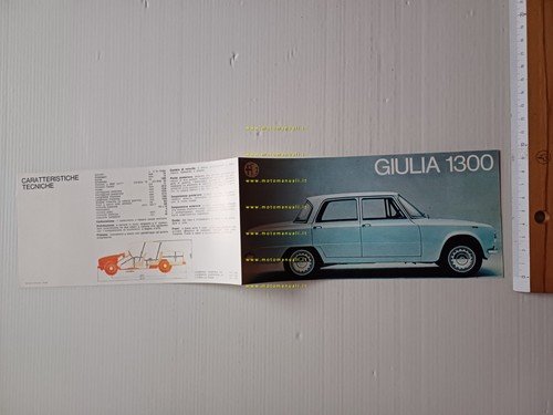 Alfa Romeo Giulia 1300 anni 60 depliant italiano originale