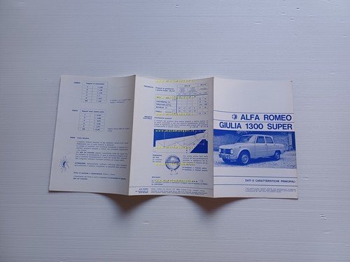 Alfa Romeo Giulia 1300 Super 1971 ALLEGATO manuale uso manutenzione …