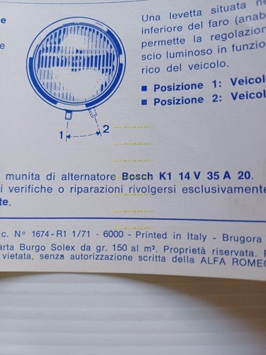Alfa Romeo Giulia 1300 Super 1971 ALLEGATO manuale uso manutenzione …