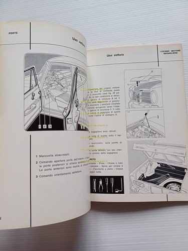 Alfa Romeo Giulia 1300 Super 1971 manuale uso manutenzione libretto …