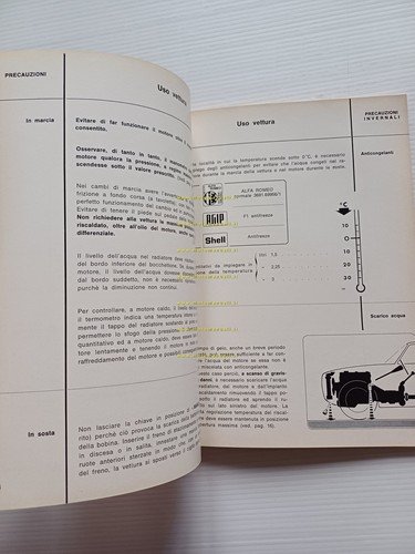 Alfa Romeo Giulia 1300 Super 1971 manuale uso manutenzione libretto …