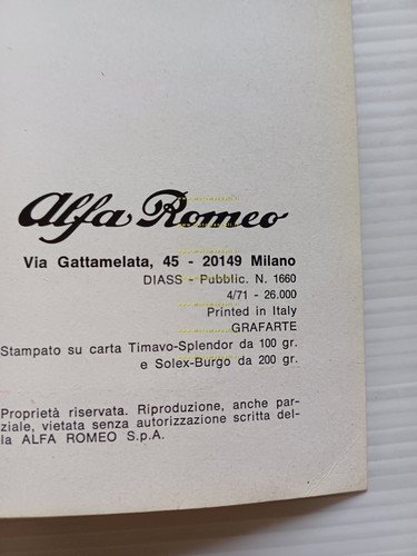 Alfa Romeo Giulia 1300 Super 1971 manuale uso manutenzione libretto …