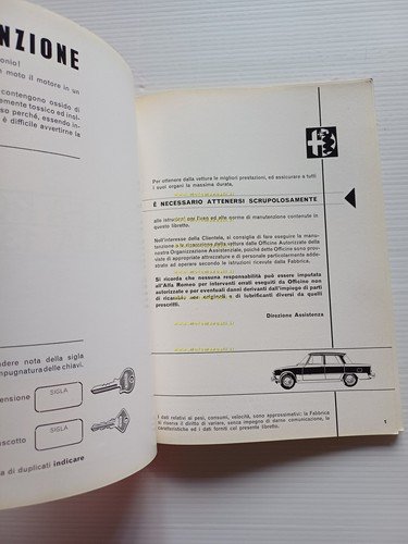 Alfa Romeo Giulia 1300 TI 1967 manuale uso manutenzione libretto …