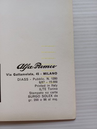Alfa Romeo Giulia 1300 TI 1967 manuale uso manutenzione libretto …