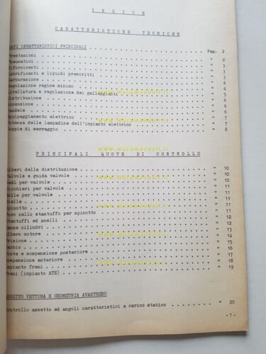 Alfa Romeo Giulia 1600 S 1969 manuale officina caratteristiche tecniche