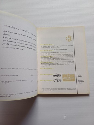 Alfa Romeo Giulia 1600 Sprint - Spider 1963 manuale uso …