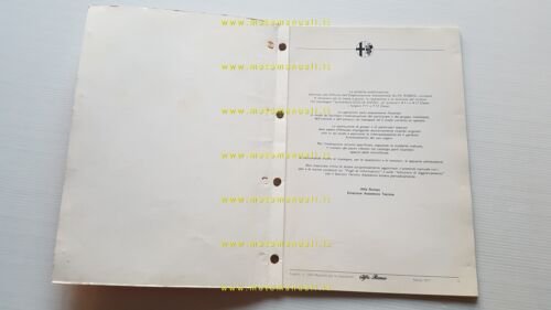 Alfa Romeo Giulia Diesel- A11-12 - F11-12 1977 manuale officina …