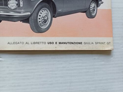 Alfa Romeo Giulia GTC 1965 ALLEGATO manuale uso originale