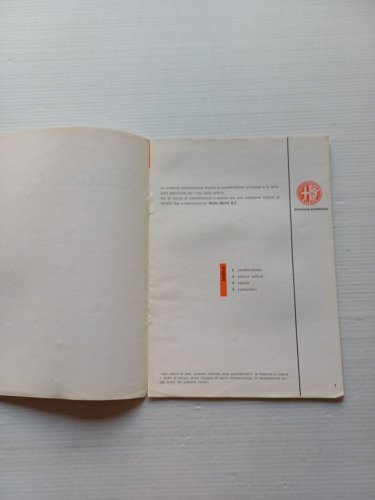 Alfa Romeo Giulia GTC 1965 ALLEGATO manuale uso originale