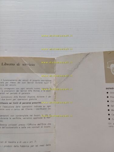 Alfa Romeo Giulia Spider-Giulia Spider Veloce 1964 manuale uso originale