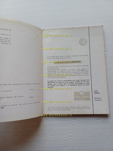 Alfa Romeo Giulia Spider-Giulia Spider Veloce 1964 manuale uso originale