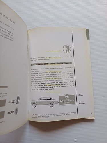 Alfa Romeo Giulia Sprint GT 1965 manuale uso manutenzione libretto …
