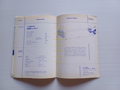 Alfa Romeo Giulia Sprint GT Veloce 1967 ALLEGATO manuale uso …