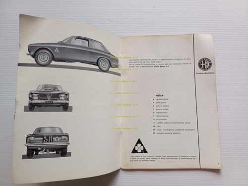 Alfa Romeo Giulia Sprint GTA 1965 manuale uso manutenzione libretto …