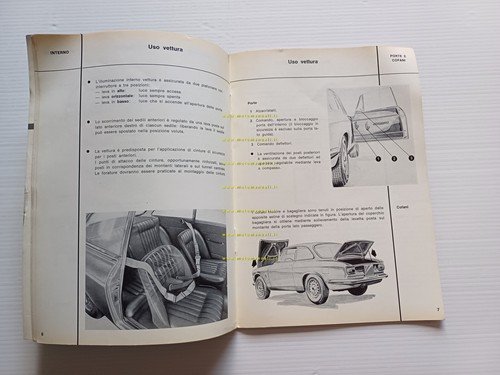 Alfa Romeo Giulia Sprint GTA 1965 manuale uso manutenzione libretto …