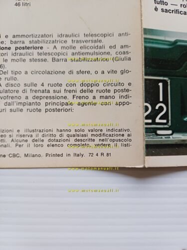 Alfa Romeo Giulia Super 1.3 - Giulia Super 1.6 1972 …
