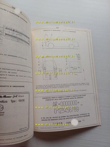 Alfa Romeo GIULIA Super 1.3 115.09 1970 agg.74 scheda omologazione …