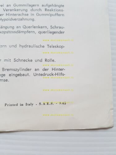 Alfa Romeo Giulia Super 1.6 1965 depliant italiano originale