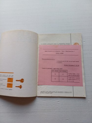 Alfa Romeo Giulia Super 1966 ALLEGATO manuale uso originale