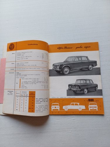 Alfa Romeo Giulia Super 1966 ALLEGATO manuale uso originale