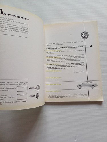 Alfa Romeo Giulia Super 1967-68 manuale uso manutenzione libretto originale