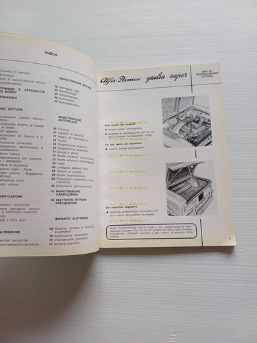 Alfa Romeo Giulia Super 1967-68 manuale uso manutenzione libretto originale