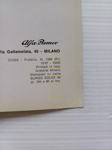 Alfa Romeo Giulia Super 1967-68 manuale uso manutenzione libretto originale