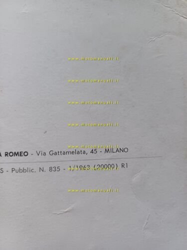 Alfa Romeo Giulia TI 1600 1963 manuale uso manutenzione libretto …